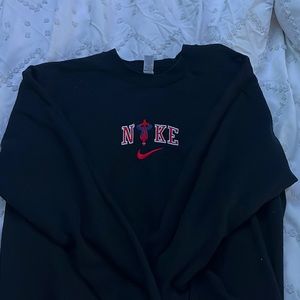 custom spiderman "nike" embroidered crewneck